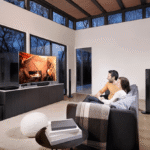 Ambiente com home theater premium para assistir filmes com qualidade de cinema em casa